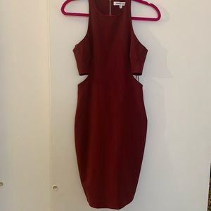 Elizabeth and James dark red cutout dress